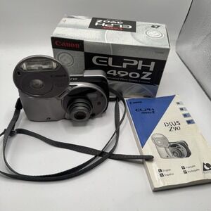 Canon Elph 490Z APS Point & Shoot Film Camera W/ OEM Box Manuals - Tested